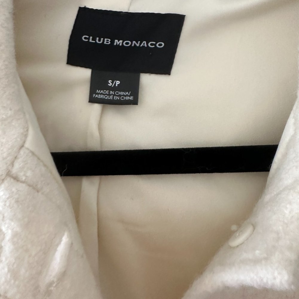Club Monaco Cream Shirt Jacket, Size Small - Picture 3 of 5
